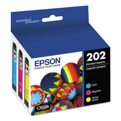 Epson® T202520-S (202) Claria Ink, 165 Page-Yield, Cyan/Magenta/Yellow (EPST202520S)