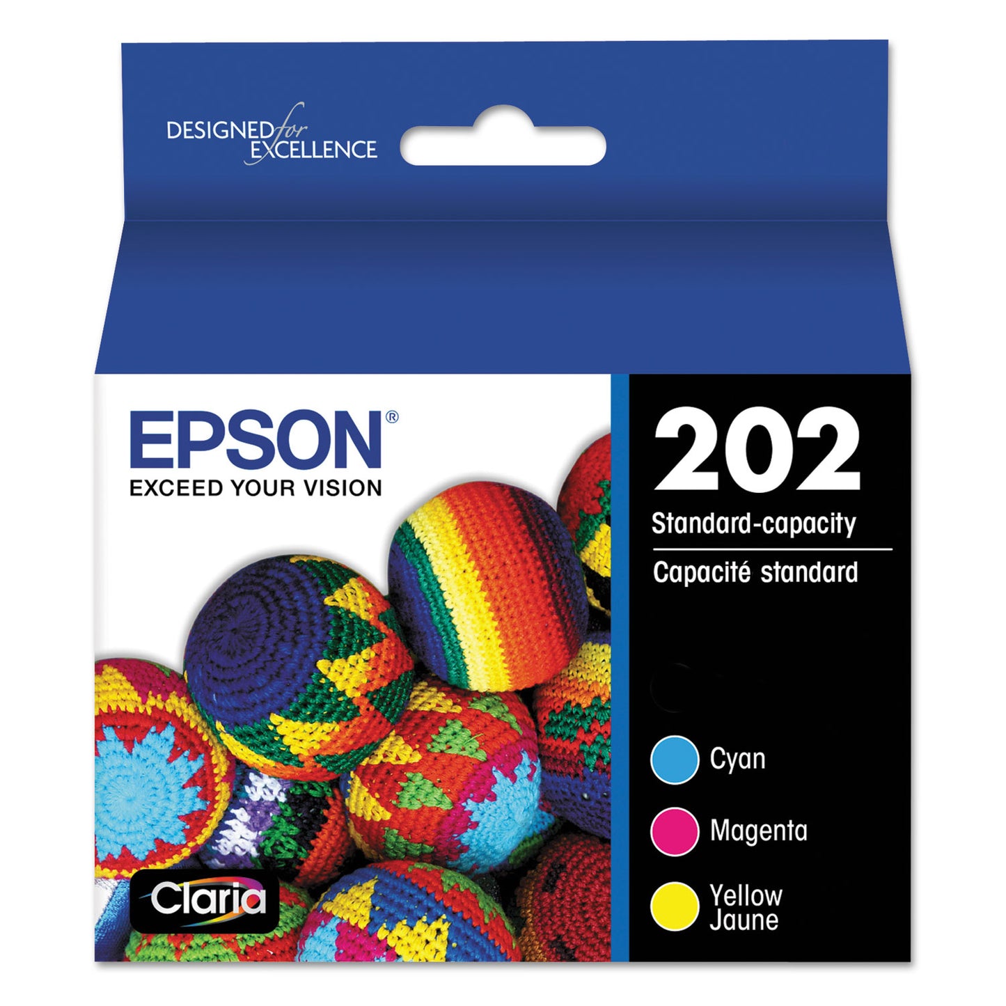 Epson® T202520-S (202) Claria Ink, 165 Page-Yield, Cyan/Magenta/Yellow (EPST202520S)