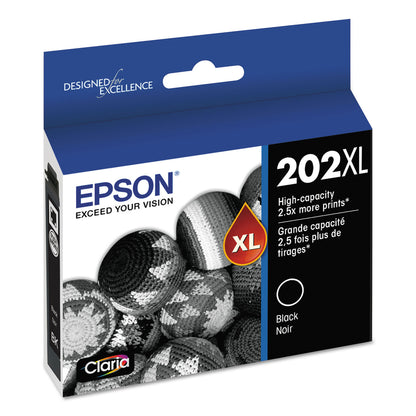 Epson® T202XL120-S (202XL) Claria High-Yield Ink, 550 Page-Yield, Black (EPST202XL120S)