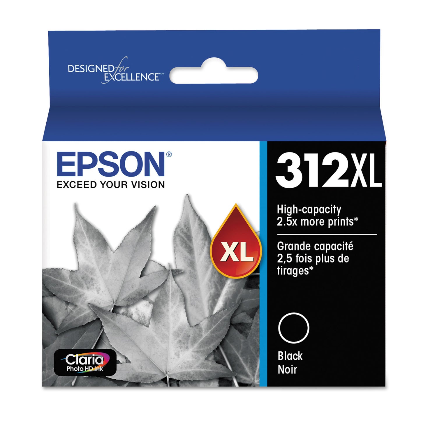 Epson® T312XL120-S (312XL) Claria High-Yield Ink, 500 Page-Yield, Black (EPST312XL120S)