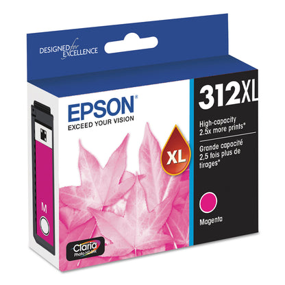 Epson® T312XL320-S (312XL) Claria High-Yield Ink, 830 Page-Yield, Magenta (EPST312XL320S)