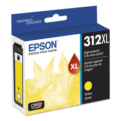 Epson® T312XL420-S (312XL) Claria High-Yield Ink, 830 Page-Yield, Yellow (EPST312XL420S)