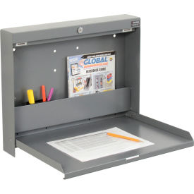 Global Industrial Wall Mounted Fold Down Shop Desk, 20"W x 3-3/8"D, Gray (WB319391)