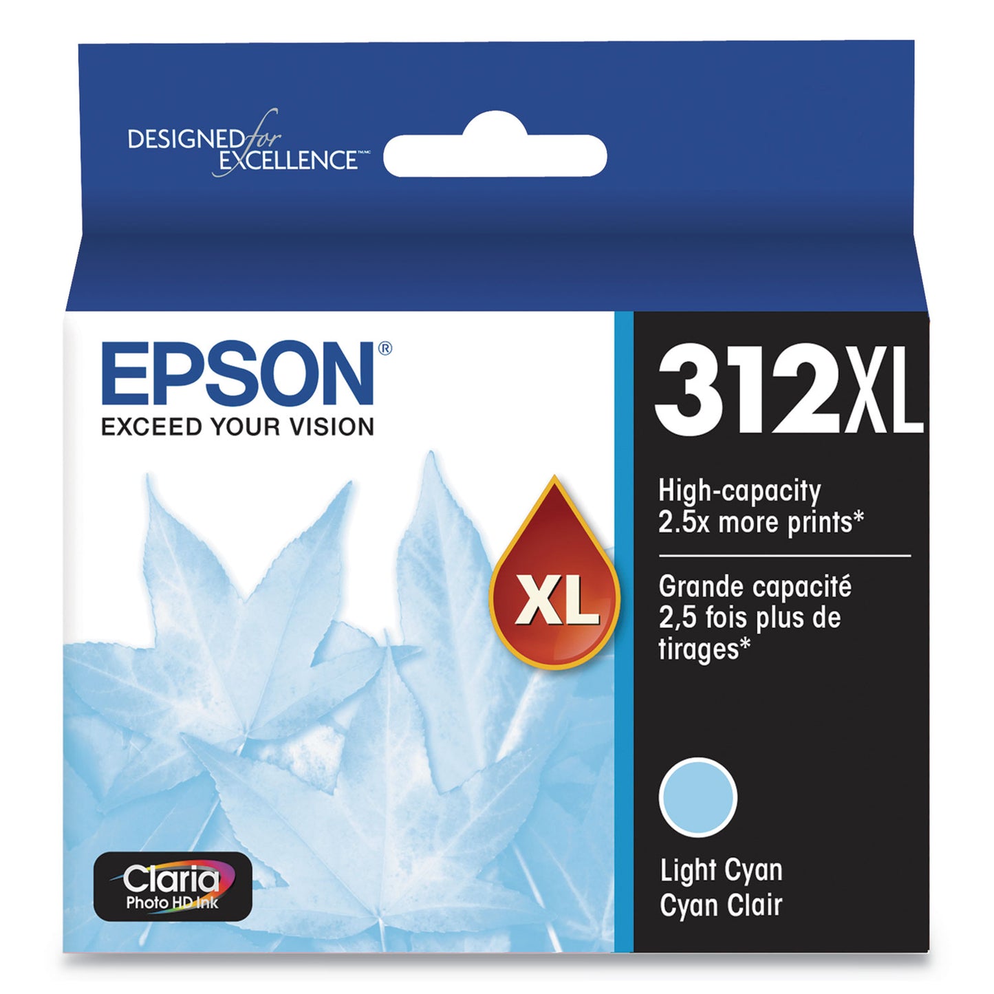 Epson® T312XL520-S (312XL) Claria High-Yield Ink, 830 Page-Yield, Light Cyan (EPST312XL520S)