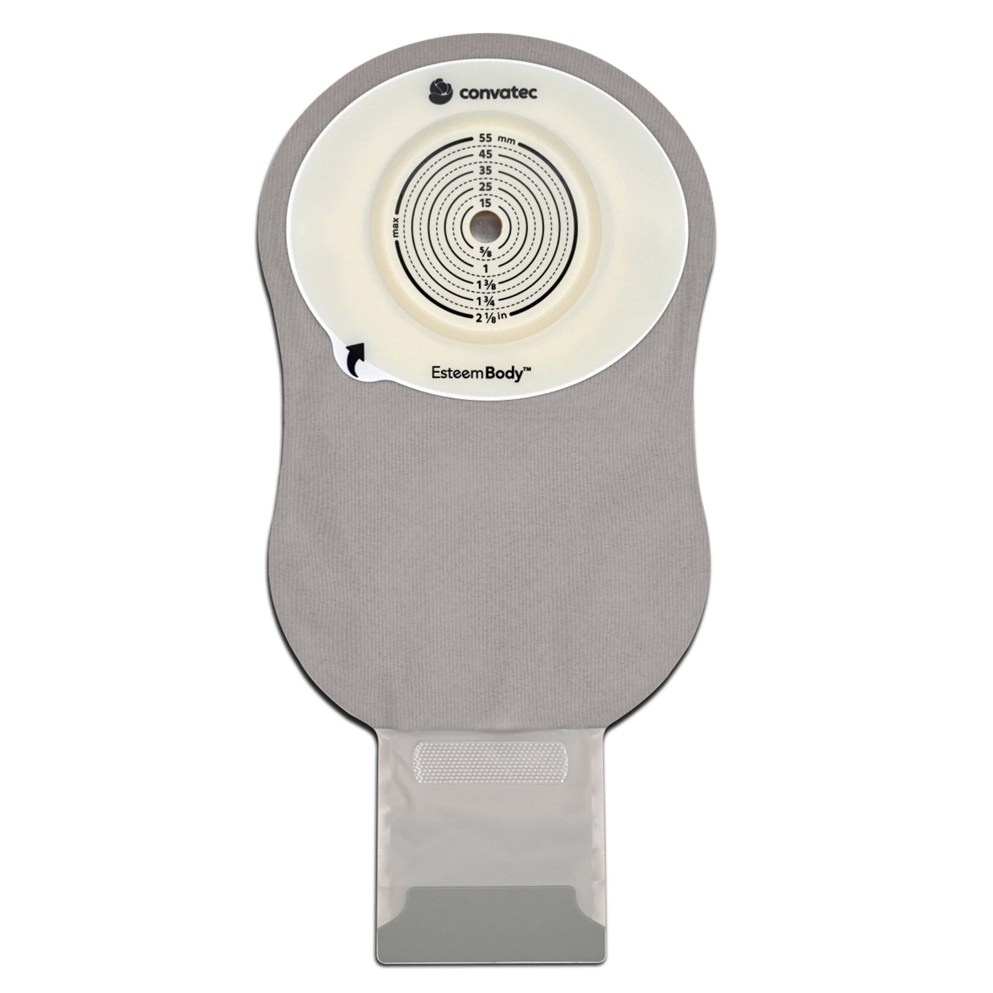 Esteem Body™ Ostomy Pouch One-Piece System 11 Inch Length Convex, Trim To Fit 10 to 45 mm Stoma Drainable (1243465_BX)