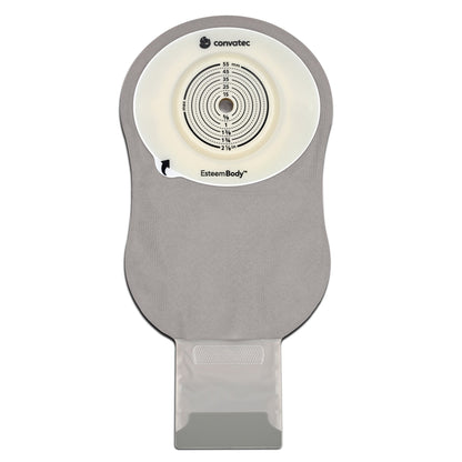 Esteem Body™ Ostomy Pouch One-Piece System 11 Inch Length Convex, Trim To Fit 10 to 45 mm Stoma Drainable (1243465_BX)
