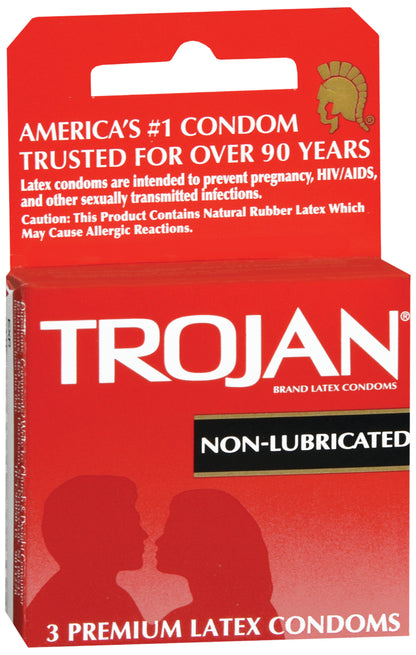 Trojan® Condom Non Lubricated One Size Fits Most 3 per Box (762029_BX)