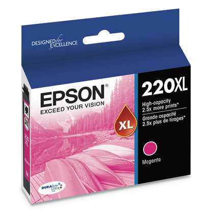 Epson® T220XL320-S (220XL) DURABrite Ultra High-Yield Ink, 450 Page-Yield, Magenta (EPST220XL320S)