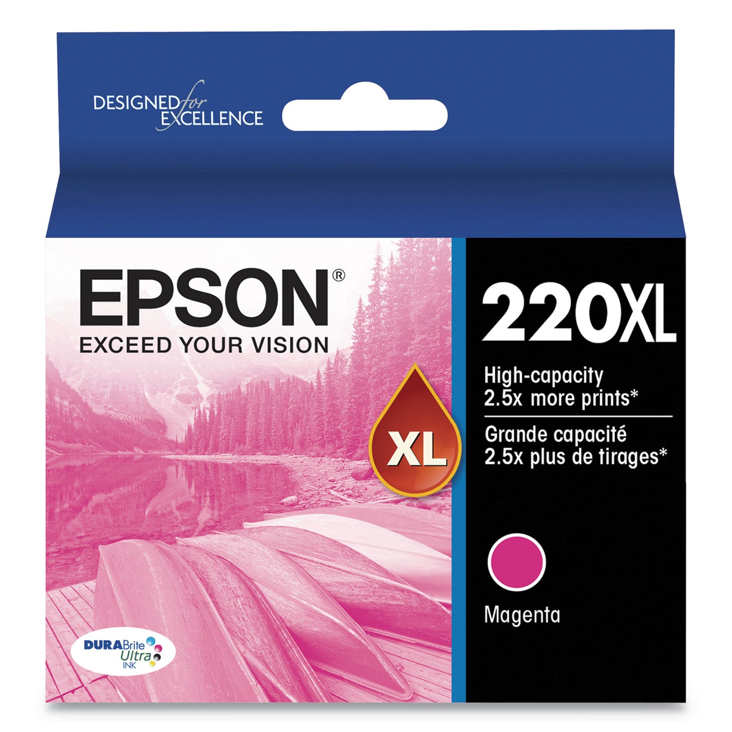 Epson® T220XL320-S (220XL) DURABrite Ultra High-Yield Ink, 450 Page-Yield, Magenta (EPST220XL320S)