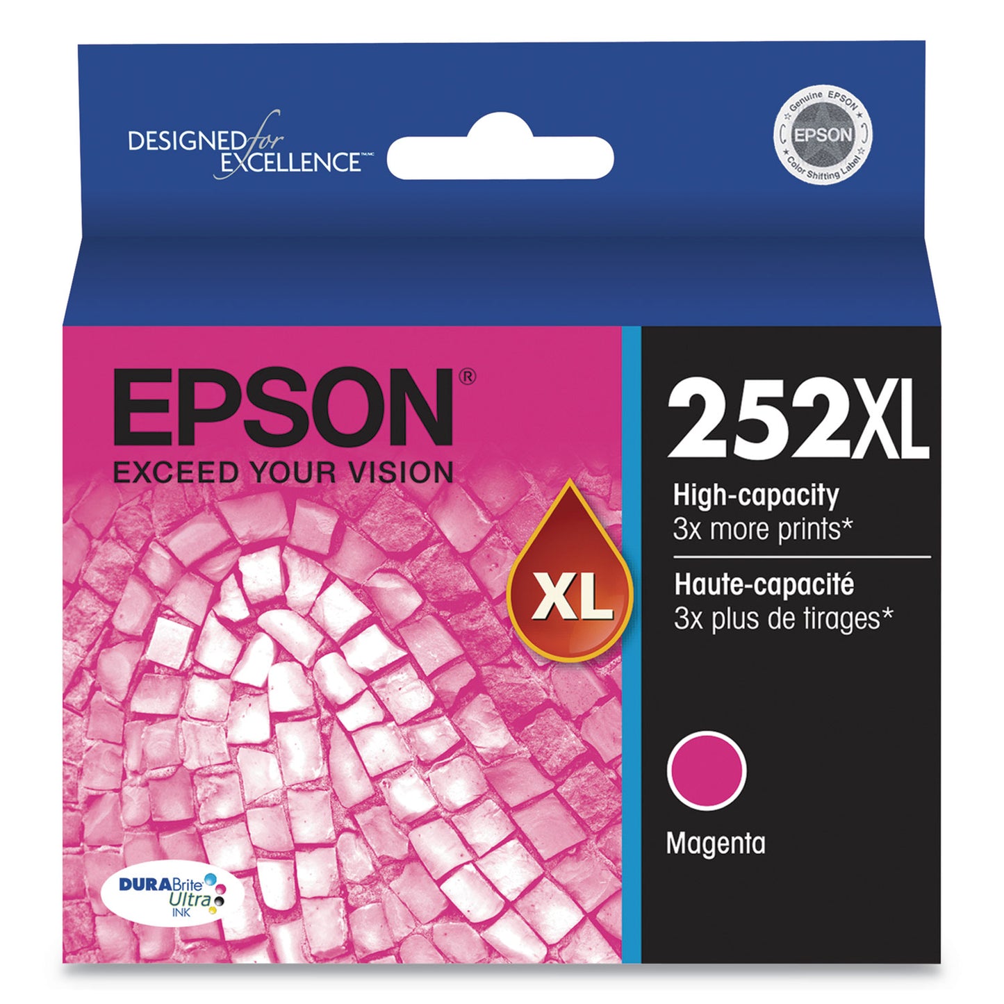 Epson® T252XL320-S (252XL) DURABrite Ultra High-Yield Ink, 1,100 Page-Yield, Magenta (EPST252XL320S)