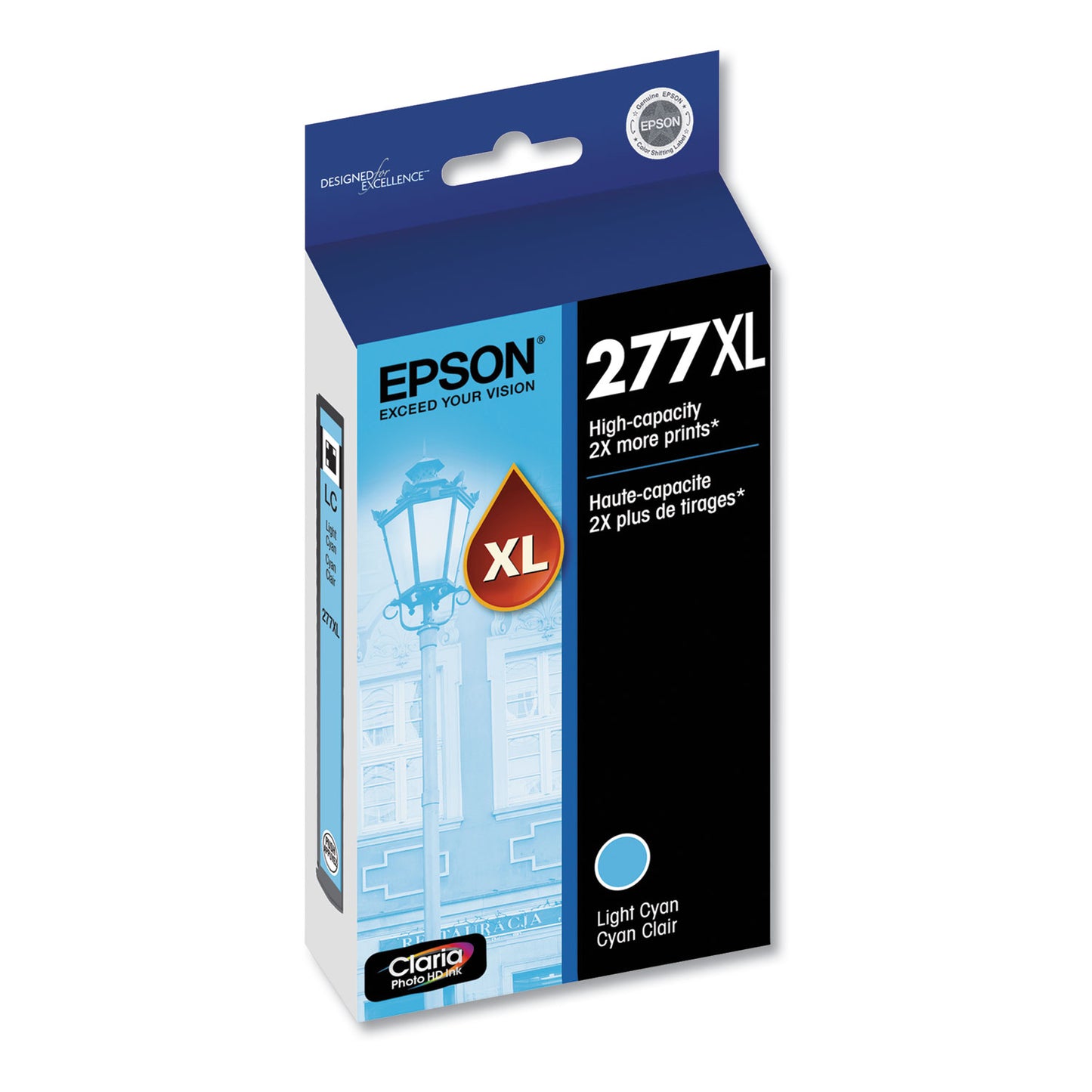 Epson® T277XL520-S (277XL) Claria High-Yield Ink, 740 Page-Yield, Light Cyan (EPST277XL520S)