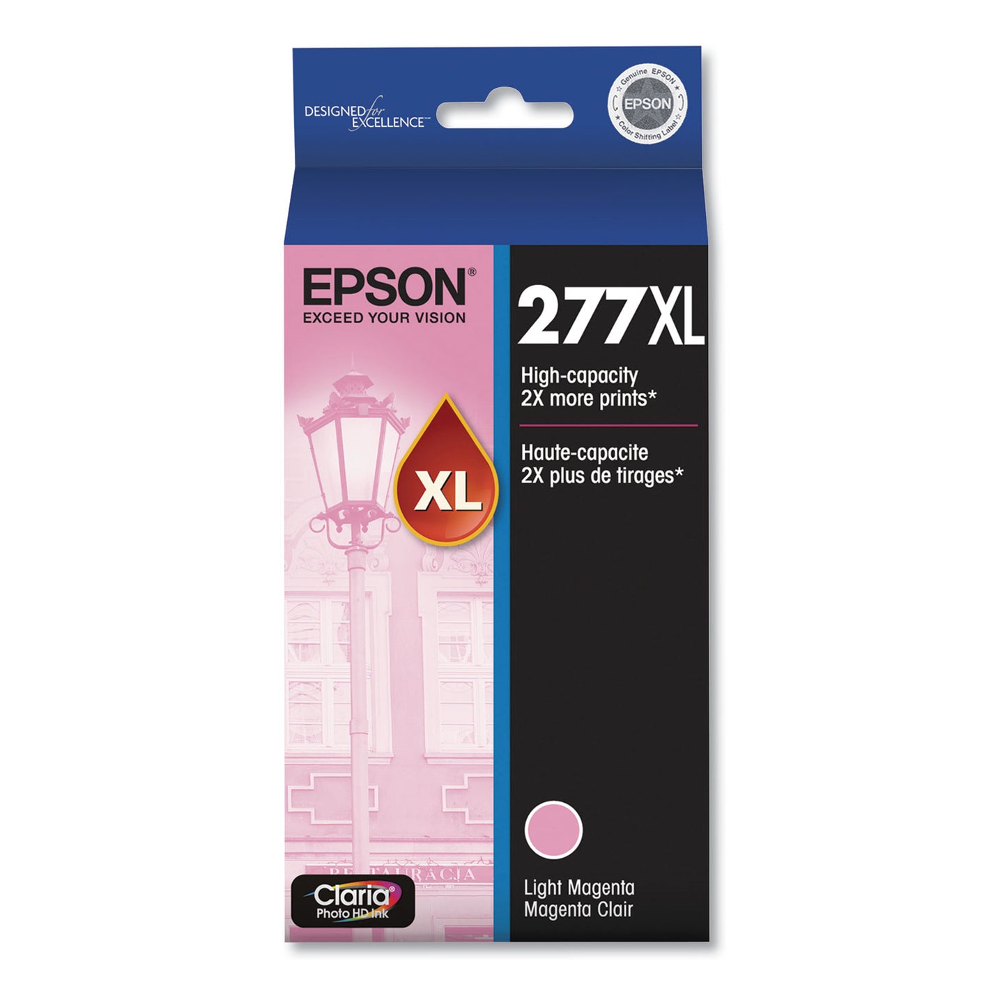 Epson® T277XL620-S (277XL) Claria High-Yield Ink, 740 Page-Yield, Light Magenta (EPST277XL620S)