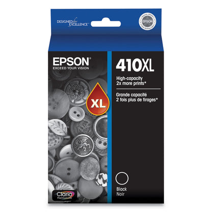 Epson® T410XL020-S (410XL) Claria High-Yield Ink, 500 Page-Yield, Black (EPST410XL020S)