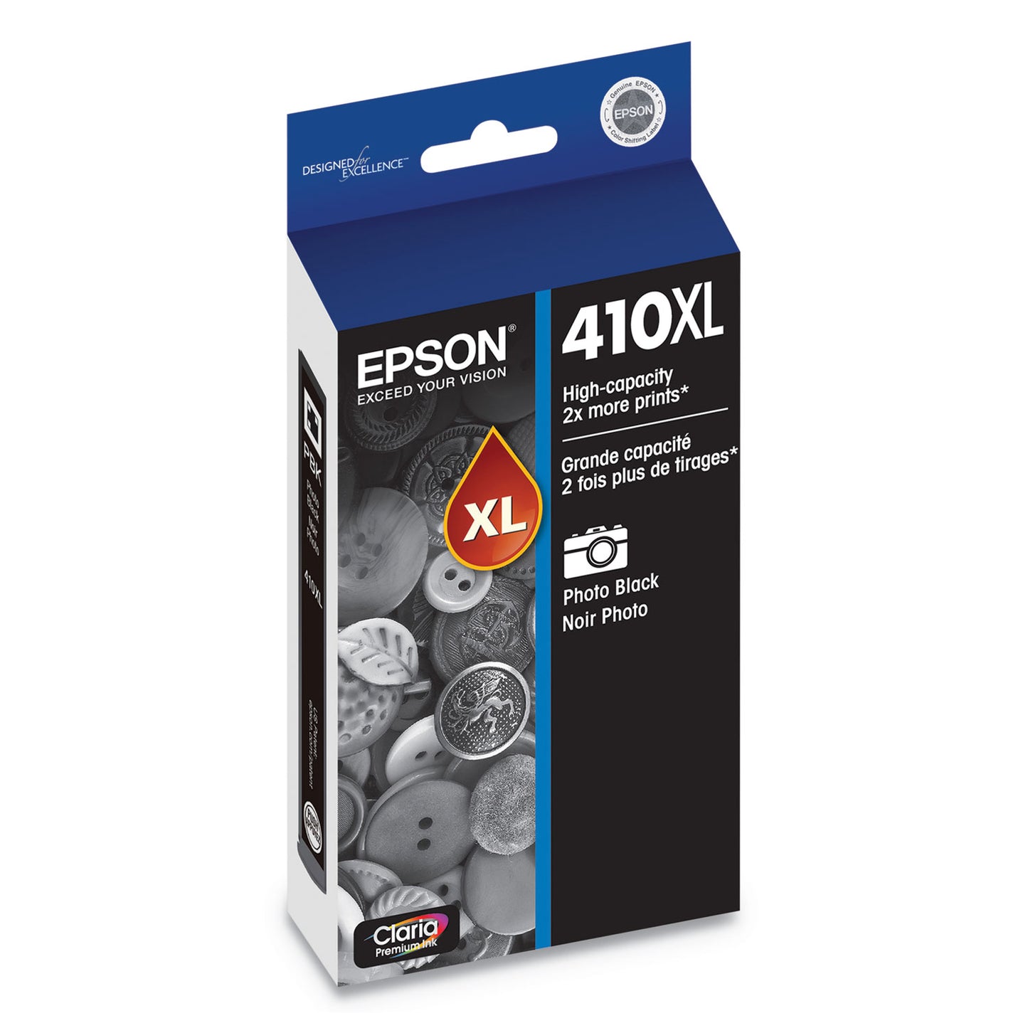 Epson® T410XL120-S (410XL) Claria High-Yield Photo Ink, 500 Page-Yield, Black (EPST410XL120S)
