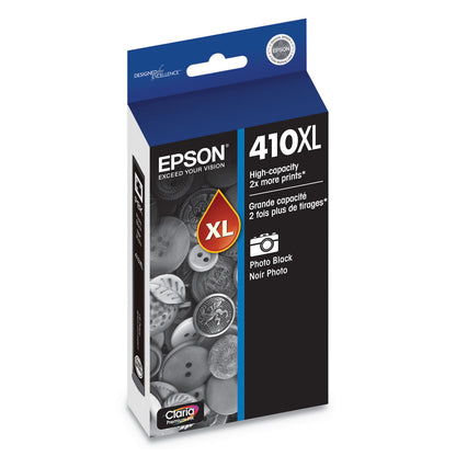 Epson® T410XL120-S (410XL) Claria High-Yield Photo Ink, 500 Page-Yield, Black (EPST410XL120S)