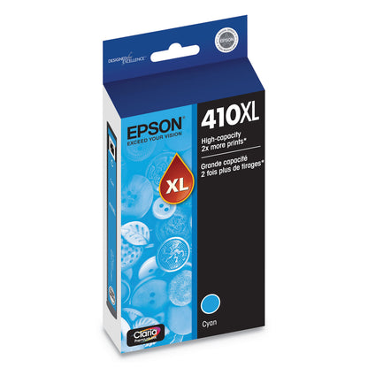 Epson® T410XL220-S (410XL) Claria High-Yield Ink, 650 Page-Yield, Cyan (EPST410XL220S)