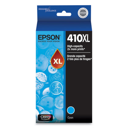 Epson® T410XL220-S (410XL) Claria High-Yield Ink, 650 Page-Yield, Cyan (EPST410XL220S)