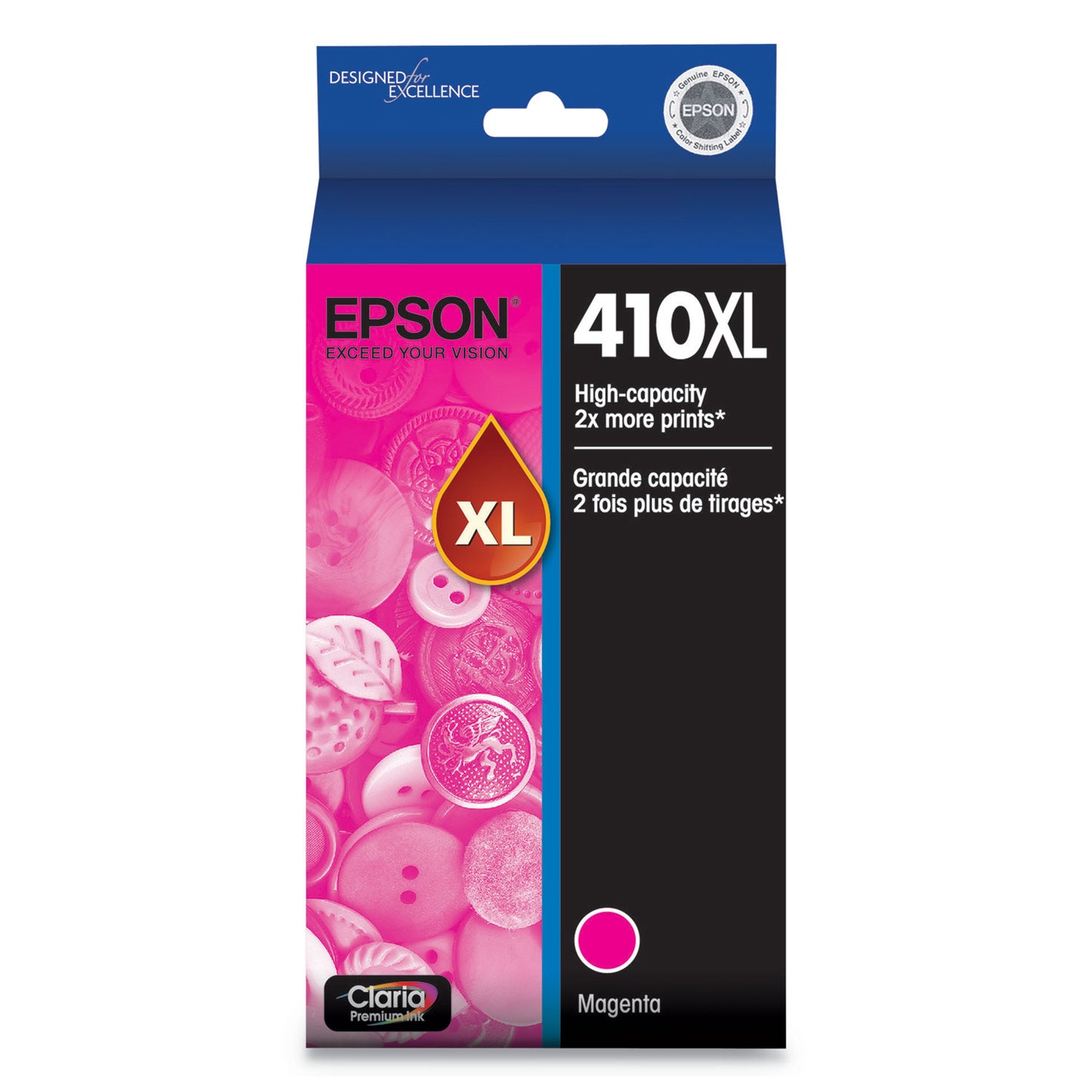 Epson® T410XL320-S (410XL) Claria High-Yield Ink, 650 Page-Yield, Magenta (EPST410XL320S)