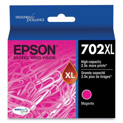 Epson® T702XL320-S (702XL) DURABrite Ultra High-Yield Ink, 950 Page-Yield, Magenta (EPST702XL320S)