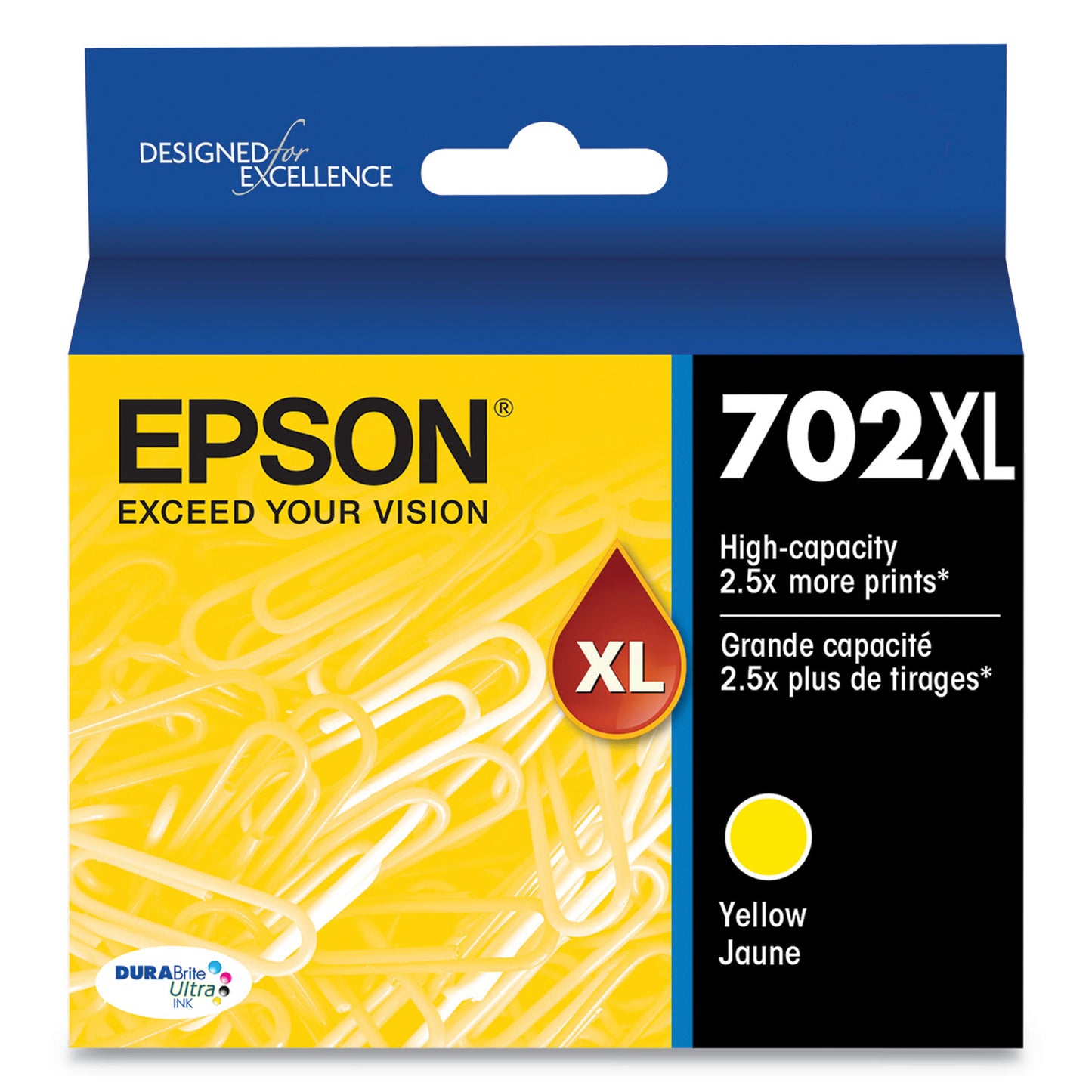 Epson® T702XL420-S (702XL) DURABrite Ultra High-Yield Ink, 950 Page-Yield, Yellow (EPST702XL420S)