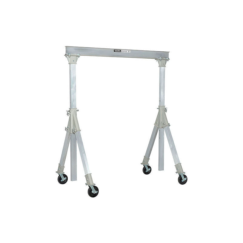 Global Industrial  Adjustable Height Aluminum Gantry Crane, 9'8"W x 9'6-12'H, 2000 Lb. Cap. (WBB2262133)
