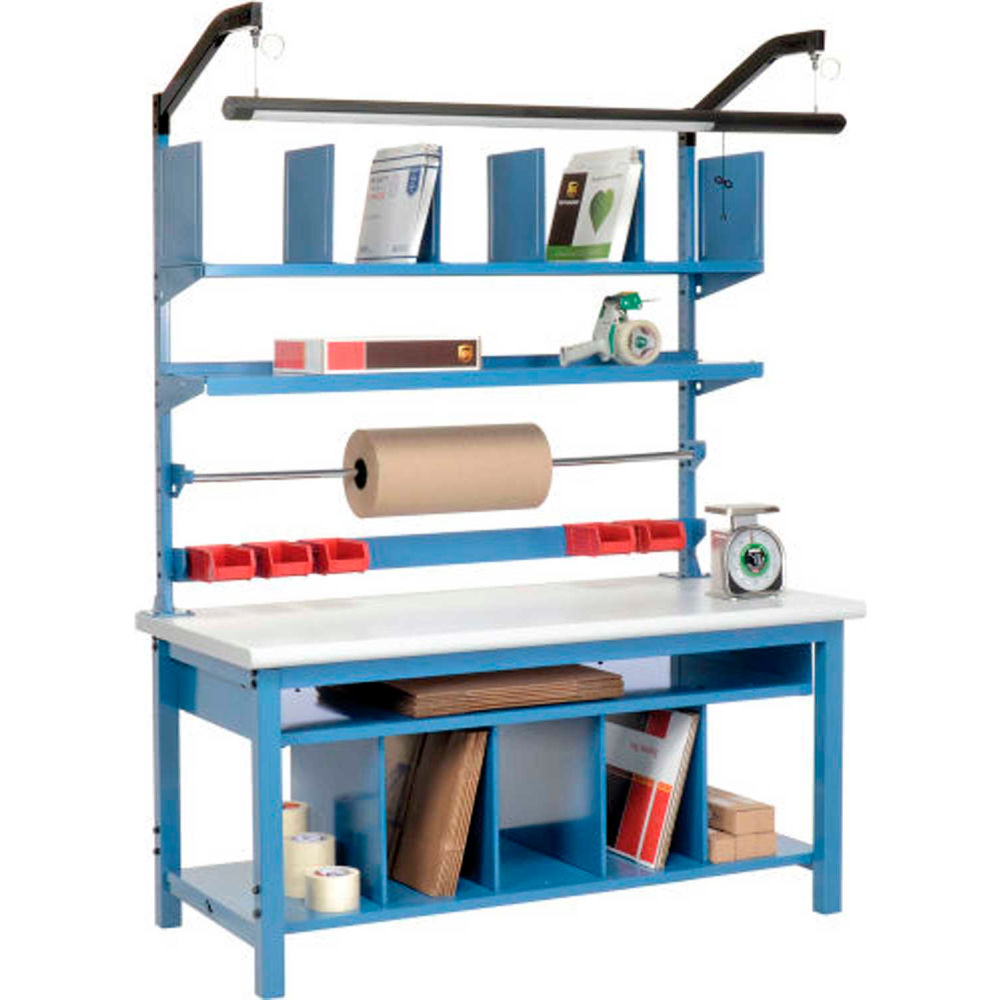 Global Industrial Complete Packing Workbench, Laminate Safety Edge, 60"W x 30"D (WB244181)