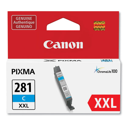 Canon® 1980C001 (CLI-281XXL) ChromaLife100 Ink, Cyan (CNM1980C001)