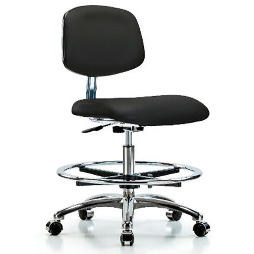 Interion Clean Room Stool - Vinyl - Black (WB695539)