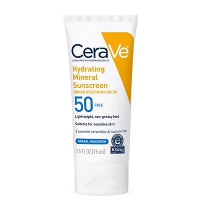 CeraVe® Hydrating Mineral Sunscreen Face Sunscreen SPF 50 Lotion 2.5 oz. Tube (1253472_EA)