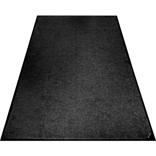 Global Industrial Plush Entrance Mat, 3/8" Thick, 4'Wx6'L, Charcoal Black (WB800478BK)