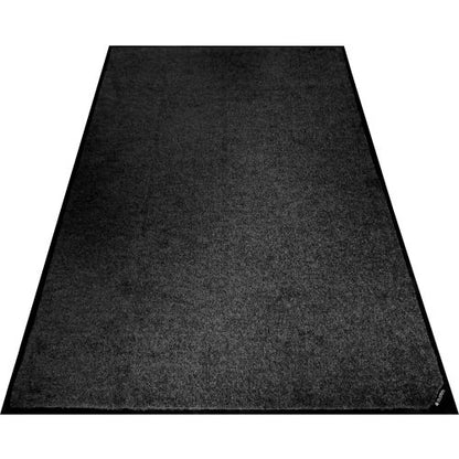 Global Industrial Plush Entrance Mat, 3/8" Thick, 4'Wx6'L, Charcoal Black (WB800478BK)