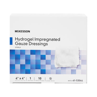 McKesson Hydrogel Wound Dressing Impregnated 4 X 4 Inch Sterile (488936_CS)