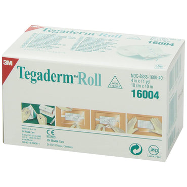 3M™ Tegaderm™ Transparent Film Dressing 4 Inch X 11 Yard 2 Tab Delivery Roll NonSterile (521719_CS)