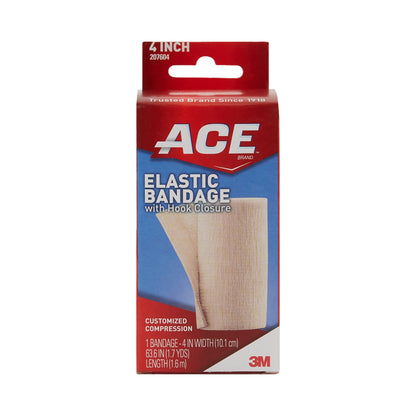 3M™ ACE™ Elastic Bandage 4 Inch X 5.3 Foot Single Hook and Loop Closure Tan NonSterile Standard Compression (500545_CS)