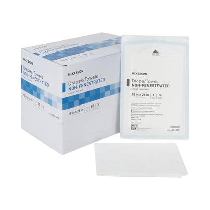 McKesson General Purpose Drape Poly Lined Towel Drape 18 W X 26 L Inch Sterile (68107_BX)