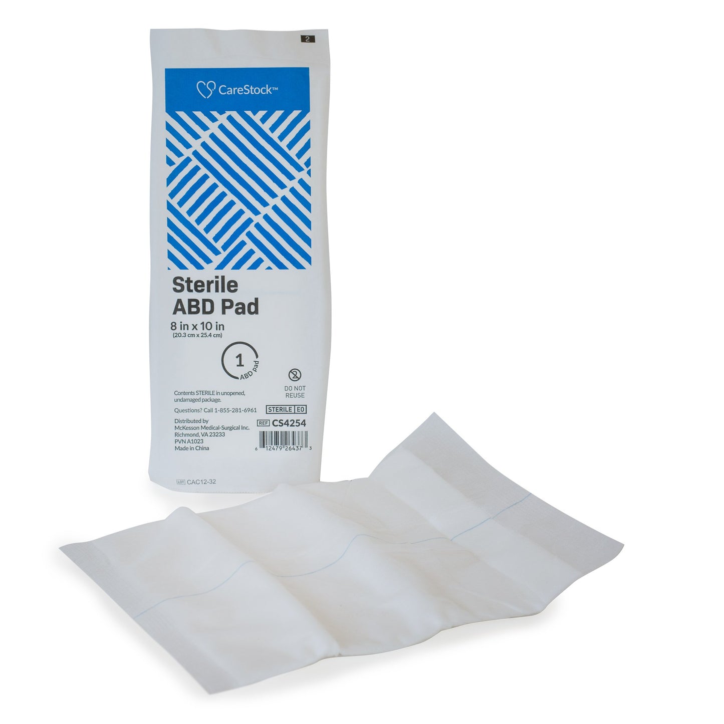CareStock™ Abdominal Pad 8 X 10 Inch Sterile 1 per Pack (1242222_BX)