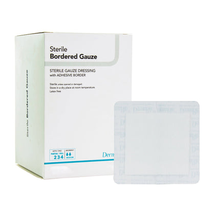 DermaRite® Bordered Gauze Island Dressing 4 X 10 Inch Rectangle Sterile (946446_EA)
