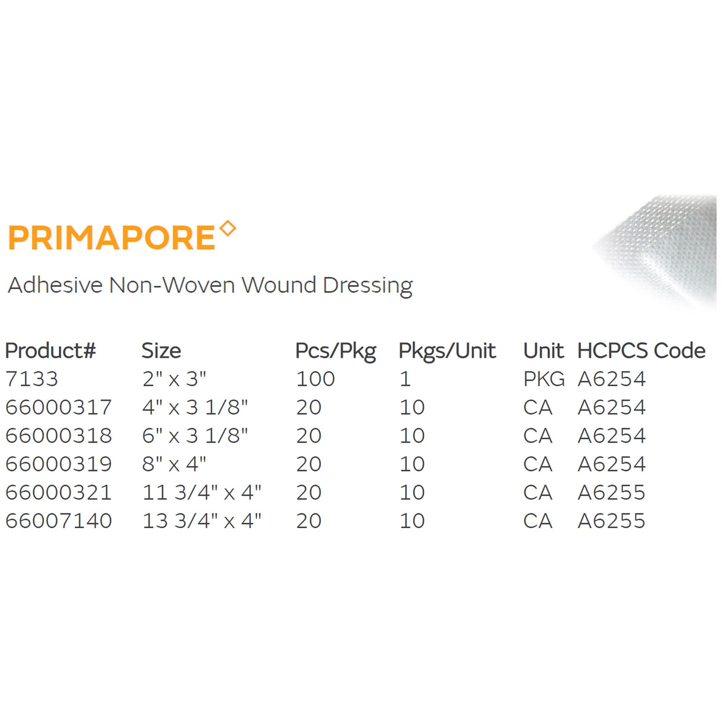 Primapore Island Dressing 2 X 3 Inch Rectangle Sterile Film Backing (899065_BX)