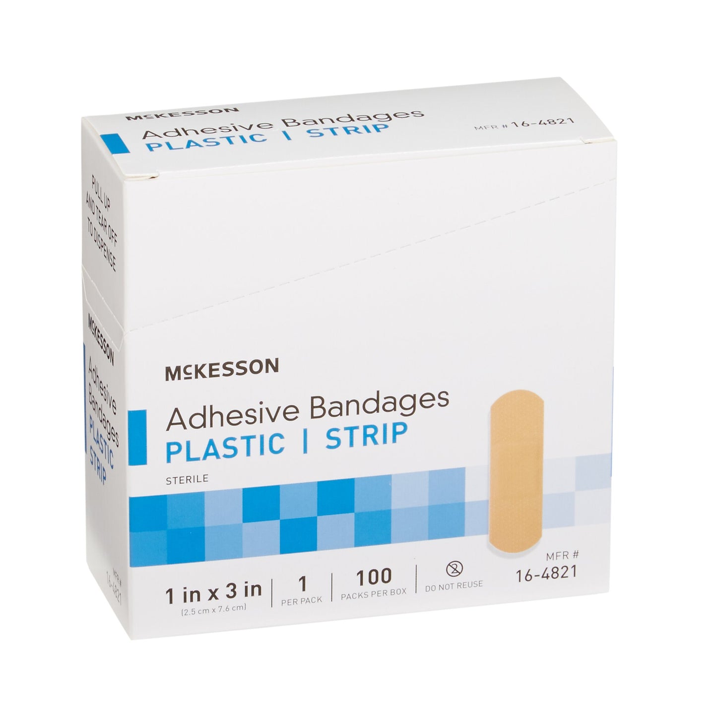 McKesson Adhesive Strip 1 X 3 Inch Plastic Rectangle Tan Sterile (466878_BX)