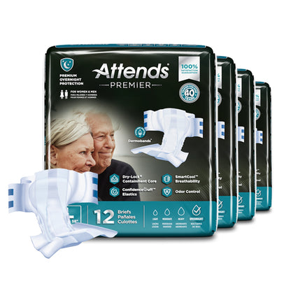 Attends® Premier Unisex Adult Incontinence Brief Large Disposable Heavy Absorbency (1128074_CS)