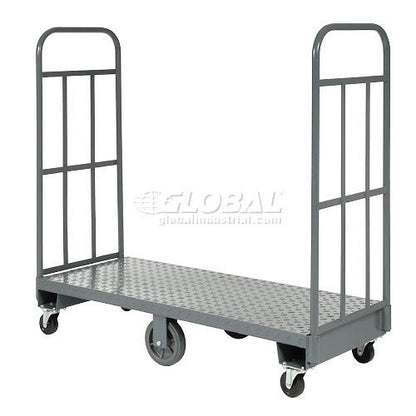 Global Industrial Steel Deck Narrow Aisle U-Boat Platform Truck, 60"x24", 1500 Lb. Cap. (WB330036)