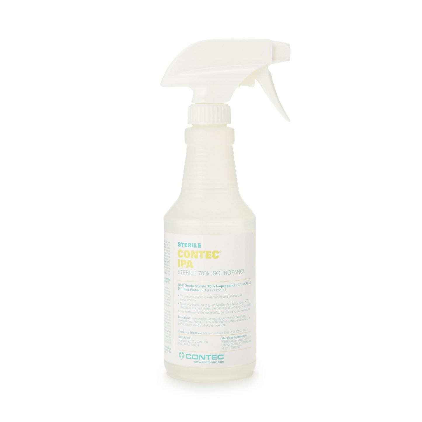 Contec® Sterile 70% IPA Surface Disinfectant Cleaner Alcohol Based Trigger Spray Liquid 16 oz. Bottle Alcohol Scent Sterile (863676_CS)