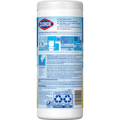 Clorox® Premoistened Manual Pull Wipe 35 Count Canister Lemon Scent NonSterile (669920_CS)