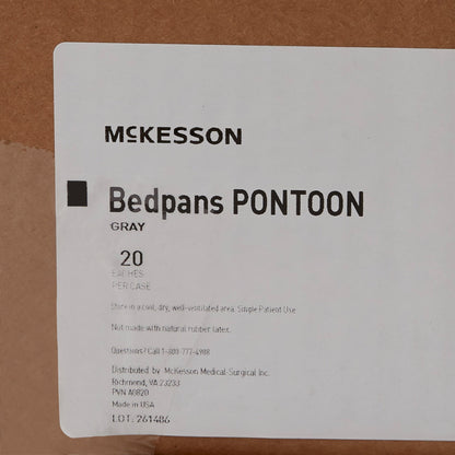 McKesson Pontoon Bedpan Graphite 2 Quart / 1893 mL (1028131_CS)