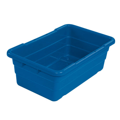 Global Industrial Plastic Cross Stack Nest Tote Tub, 25-1/8"L x 16"W x 8-1/2"H, Blue (WB334180)