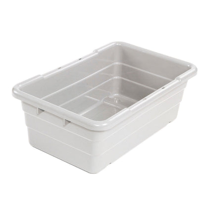 Global Industrial Plastic Cross Stack Nest Tote Tub, 25-1/8"L x 16"W x 8-1/2"H, White (WB334181)