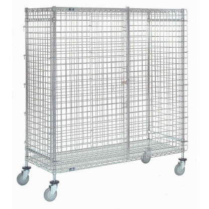 Nexel Poly-Z-Brite Wire Security Truck w/4 Poly Swivel Casters, 60"L x 24"W x 69"H (WB800398Z)