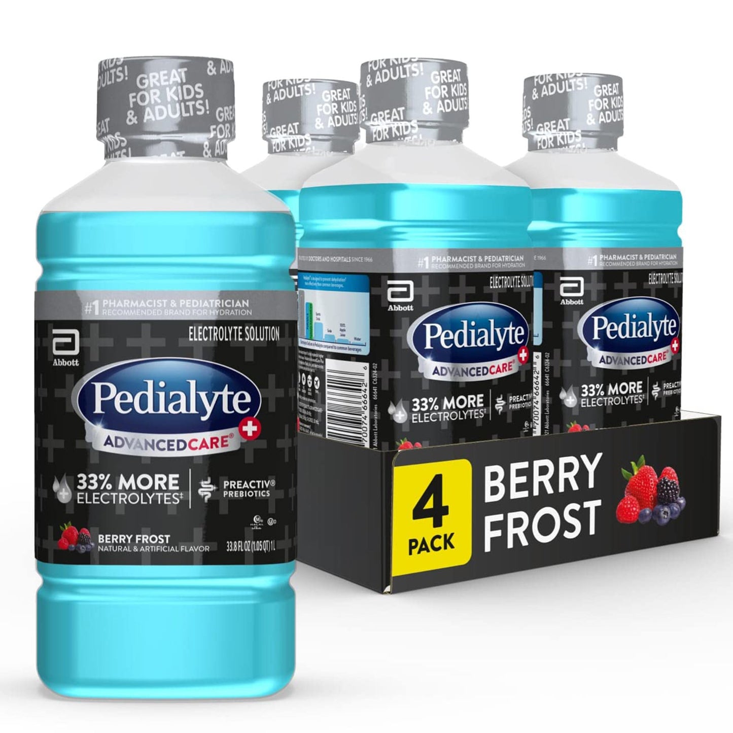 Pedialyte® AdvancedCare™ Plus Oral Electrolyte Solution Berry Frost Flavor 33.8 oz. Electrolyte (1129053_CS)