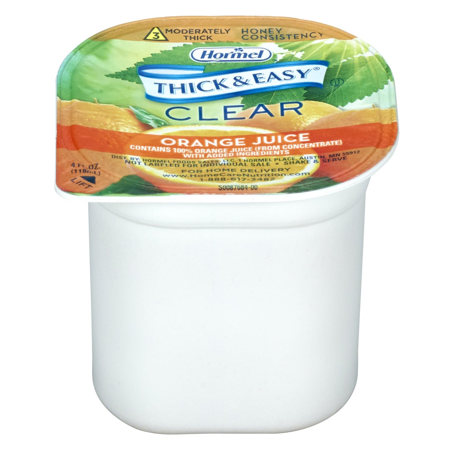 Thick & Easy® Thickened Beverage 4 oz. Portion Cup Orange Flavor Liquid IDDSI Level 3 Moderately Thick/Liquidized (690739_CS)