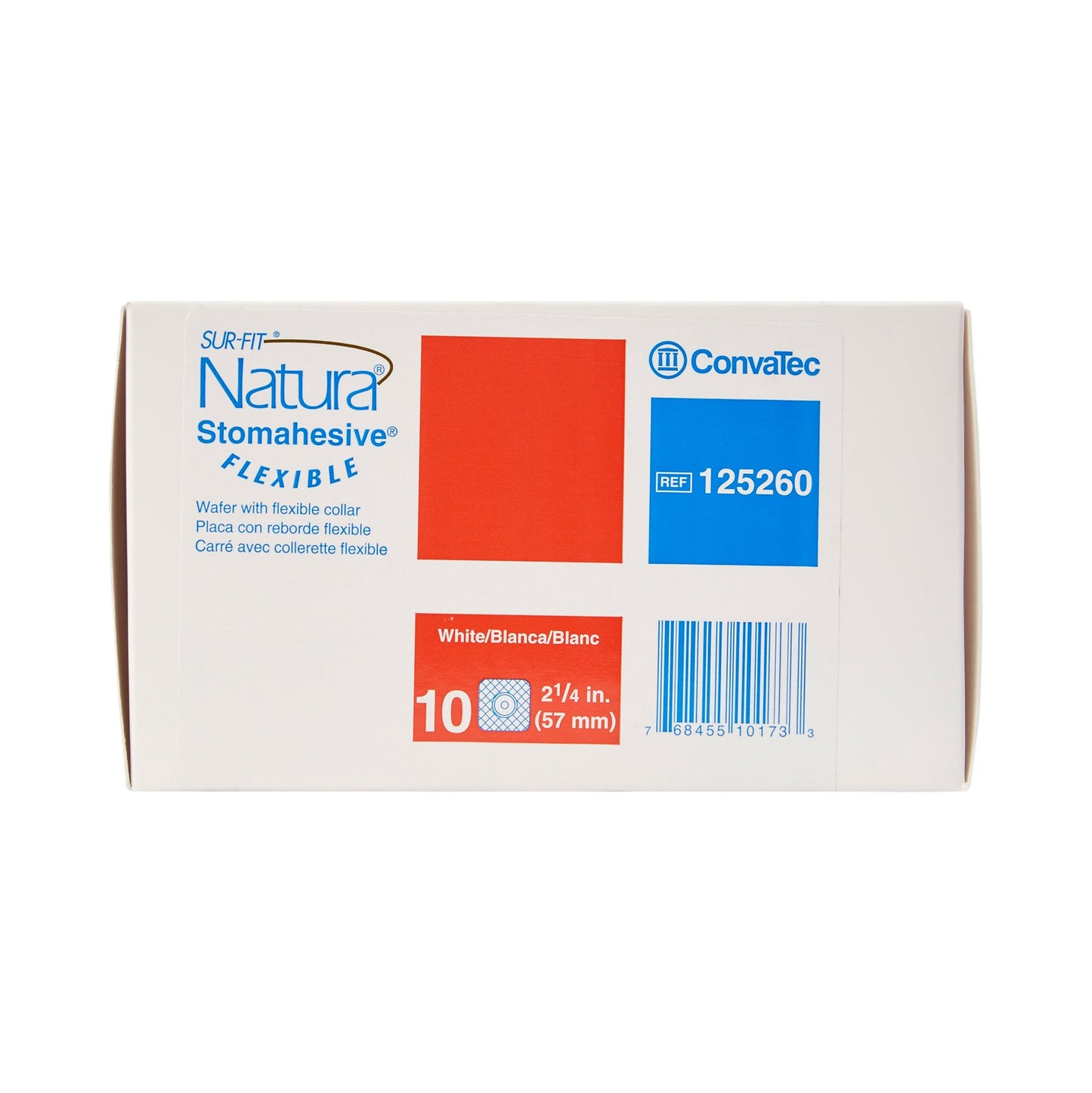 Sur-Fit Natura® Ostomy Barrier Trim to Fit, Standard Wear Stomahesive® Adhesive 57 mm Flange Sur-Fit® Natura® System Hydrocolloid 1-3/8 to 1-3/4 Inch Opening 5 X 5 Inch (325407_BX)